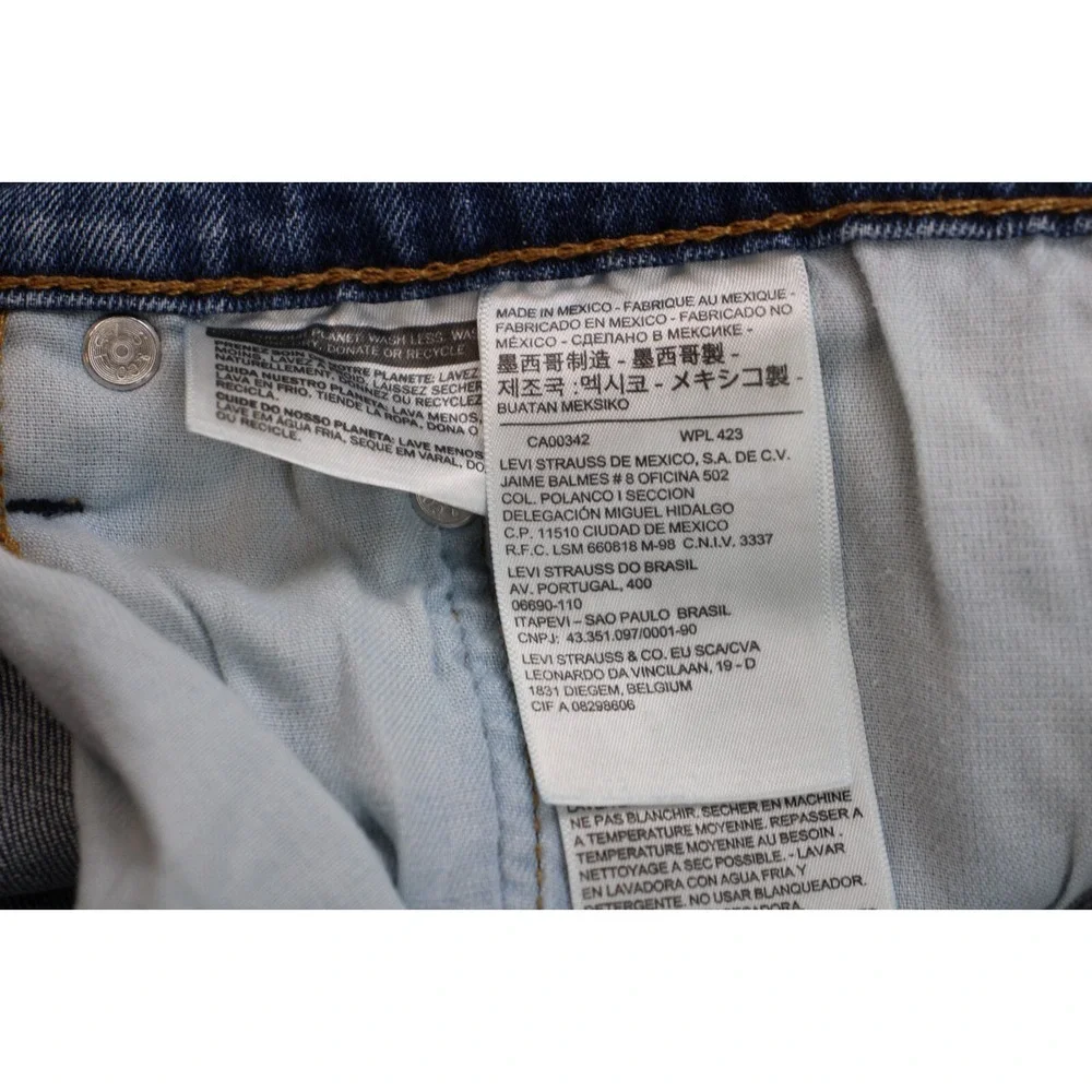 Levis 559 Jeans Mens 38 x 32 Blue Cotton Blend Relaxed Fit Straight Leg
